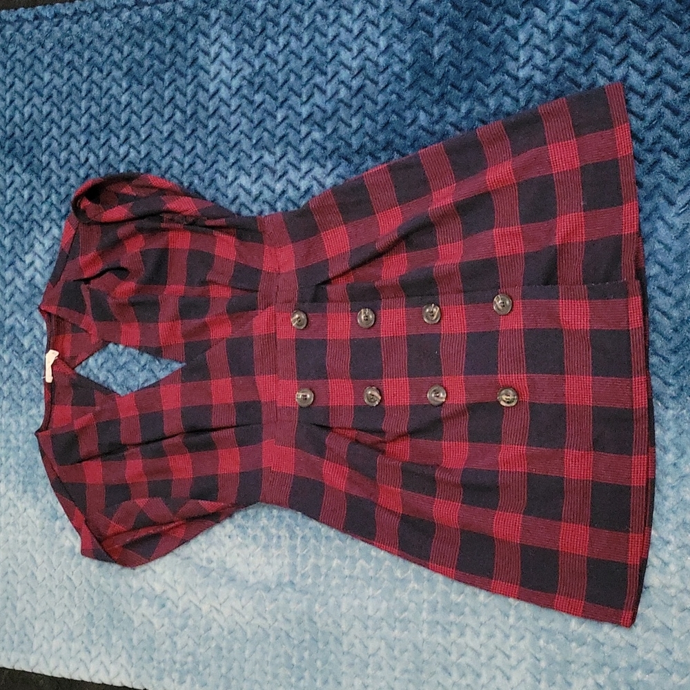 Small Essue Goth red and dark blue Dress